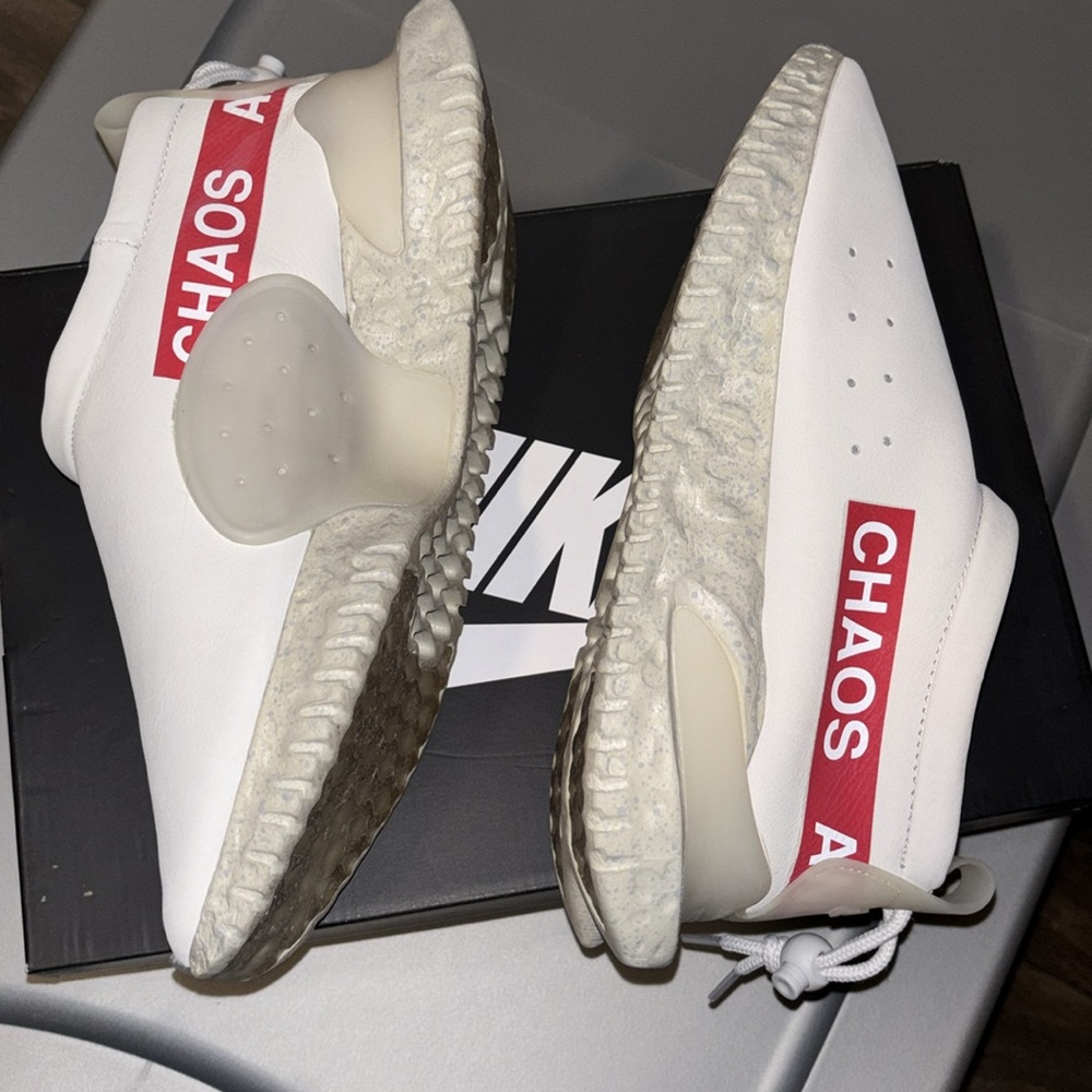 Nike ACG White and Red 'CHAOS' Slip-On Sneakers